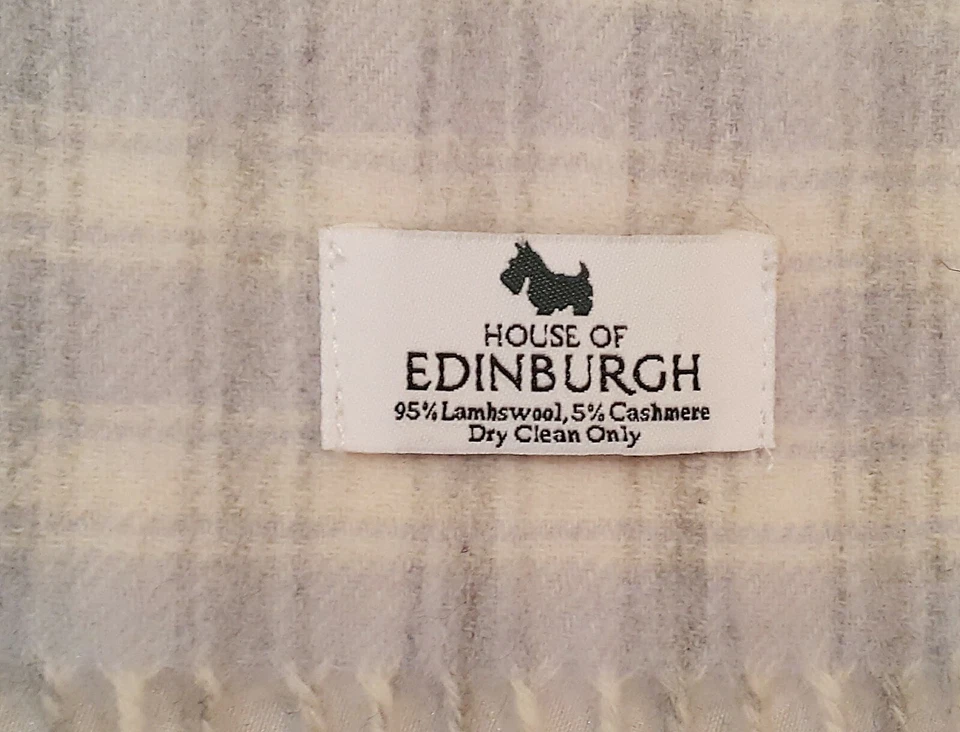 CACHECOL MASCULINO VINTAGE AUTÊNTICO CASA DE EDIMBURGO CASHMERE LÃ DE CORDEIRO LONGO FRANJA - Imagem 3 de 3