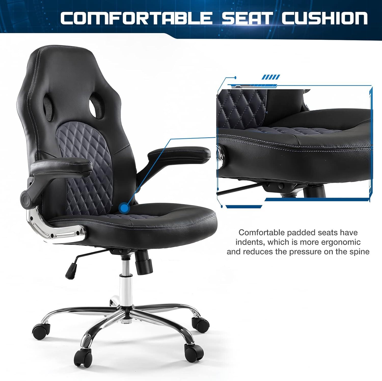 PU Leather Executive Swivel Computer Desk and ChairGaming Office Chair
