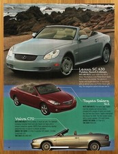 2000 Lexus Sc 430toyota Solaravolvo C70 Vintage Print Adposter Car Art 00s