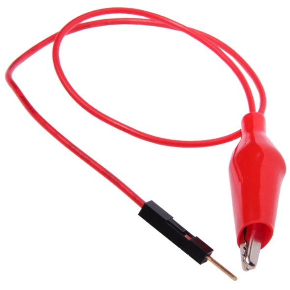MARKENLOS Krokodilklemmen Raster Pin 2,54mm Stecker Jumper Kabel für Arduino-Projekt Rot