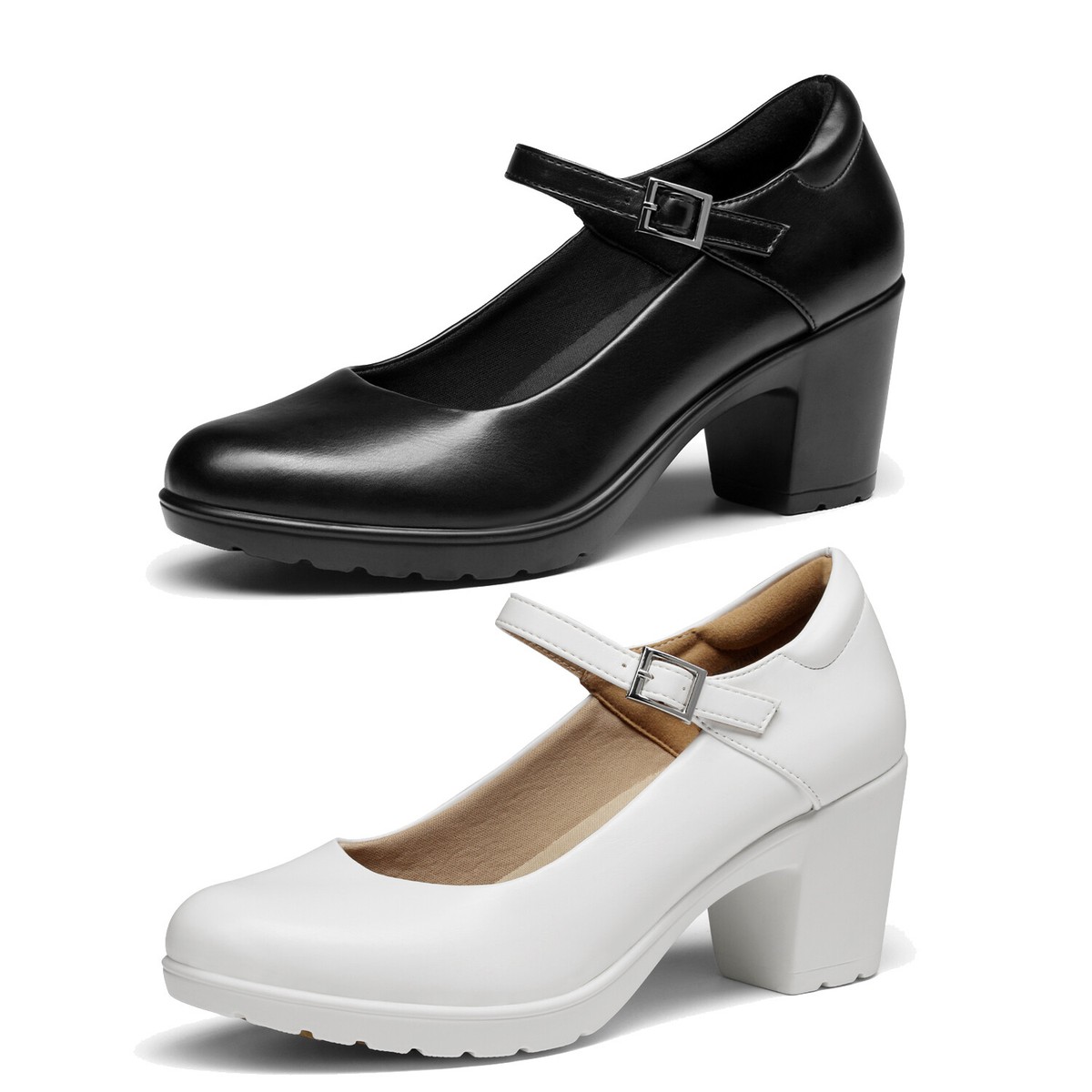 Black Heels For Women DREAM PAIRS Women's Chunky Low Block Closed - Main Image