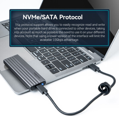M.2 SATA NVME Externes SSD Gehäuse PCIe USB 3.1 USB-C Festplattengehäuse Adapter