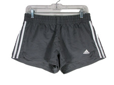 Adidas Womens Primegreen Training Shorts Elastic Waist Size M Gray/White