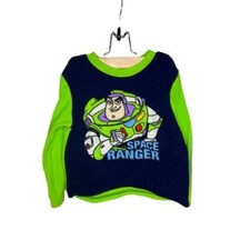 Buzz Lightyear Fleece Pajama Top Boys 6 Blue Green Space Ranger Disney Toy Story