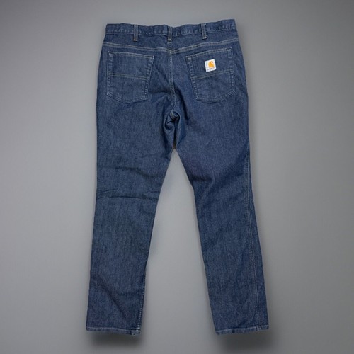 NEW Carhartt Women's Relaxed Fit Straight Leg Blue Denim Jeans 393-83 Sz 10 Reg - Picture 4 of 5