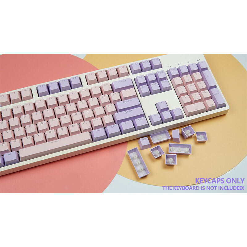 Pink Keycaps Set Doubleshot Shine Through OEM Profile for Cherry MX Keyboards