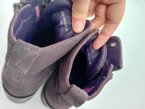 Moshulu Ray Fin Purple Grey Suede Heel Boots UK5 - Picture 10 of 11