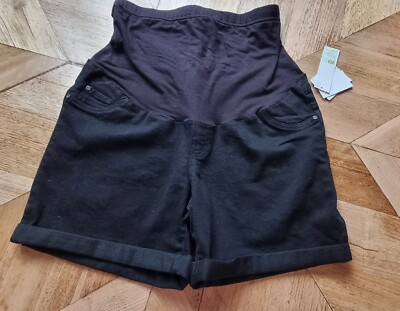 Anko - Maternity Womens Jet Black Denim Short - Size 10 S23 RRP $22