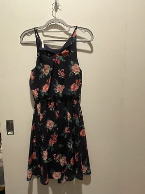 Francesca's Floral Halter Dress - Size Small - Women Dress - Short - Layered