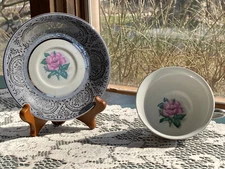 Vogue Fine China Silver Lace Cup and Saucer ~6" Diameter ~2.5" Tall