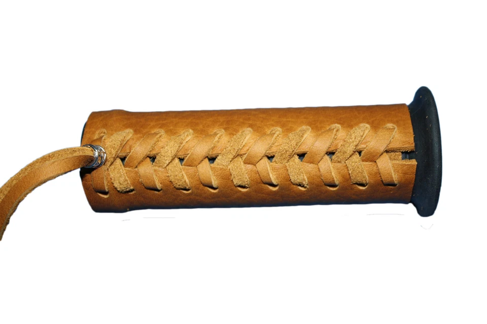 New Tan Leather Motorcycle Grip Covers Set For Indian Scout and Scout Sixty - Image 2 of 4