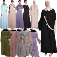 Ramadan Women Abaya Kaftan Muslim Long Sleeve Maxi Dress Party Gown Robe Women