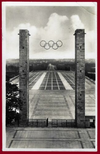 German WW 2 Third Reich postcard  Berlin Olympic Stadium 1936