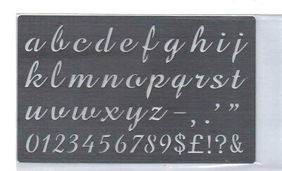 Stainless//Steel//stencil//Oblong//Lower Case//Alphabet//Emboss//Small //METAL