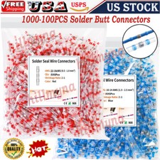 1000PCS Waterproof Heat Shrink Butt Terminals Solder Seal Sleeve Wire Connectors