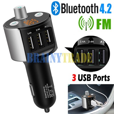 Bluetooth 4 2 Car Fm Transmitter Wireless Radio Adapter Usb