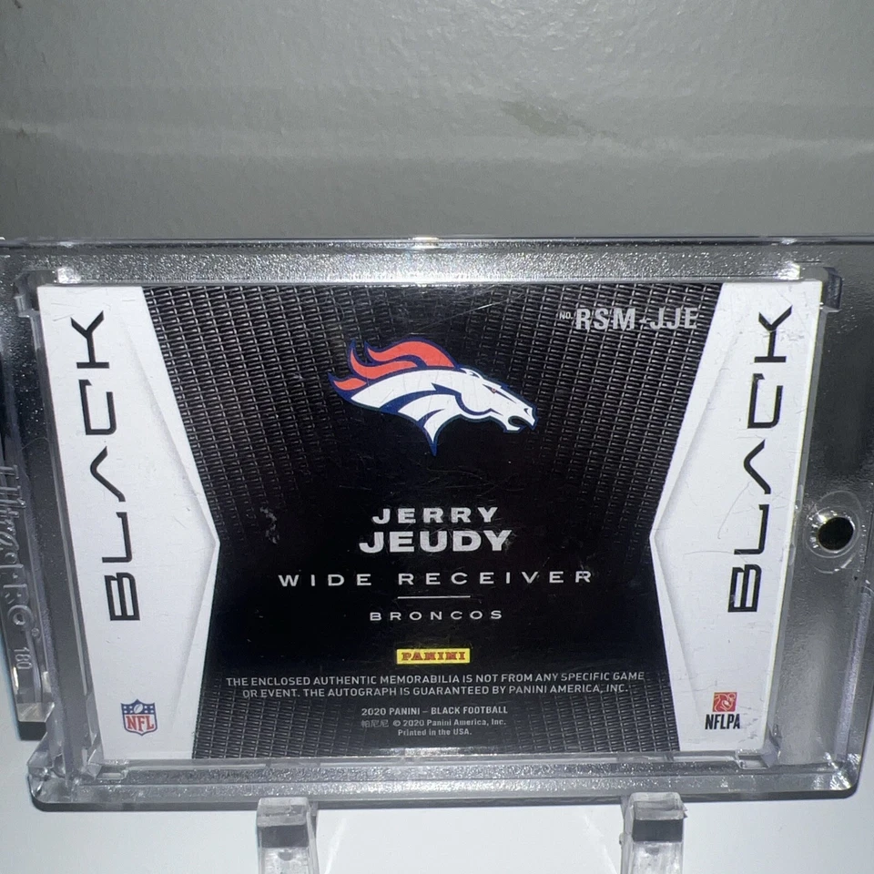 2020 Panini Black, RPA Signature Materials Silver #RSM-JJE Jerry Jeudy /25  - Image 2 of 2