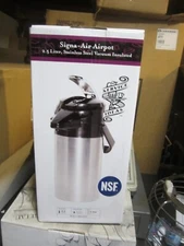 Service Ideas Signa Air Brushed Stainless and Black Vacuum Insulated Airpot with