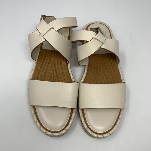 Size US 10M Franco Sarto A-Zarlo Ivory Leather Sandal Cork Sole - Picture 5 of 16