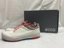 Womens ECCO Biom Hybrid 3 GTX Golf Shoes, white/teaberry, NEW