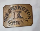 CIVIL WAR CONFEDERATE  WASHINGTON GREYS BELT BUCKLE. EARLY REPRODUCTION