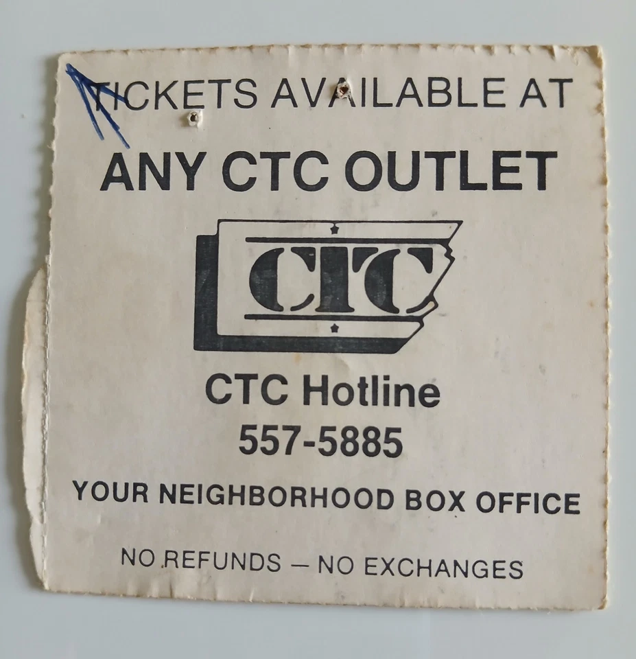 Stray Cats Concert Ticket Stub Pine Knob Michigan 1983 - Image 2 of 2