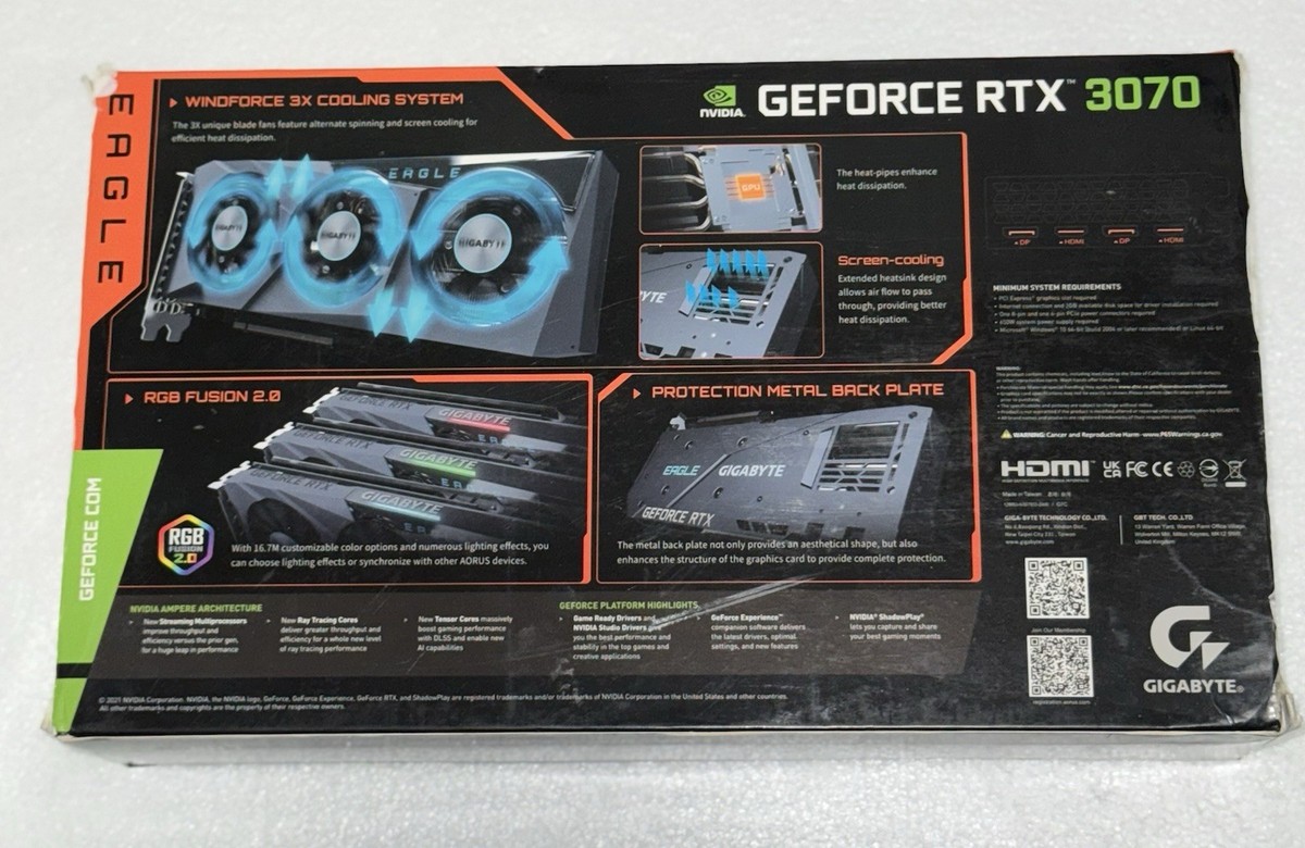 GIGABYTE GeForce RTX 3070 EAGLE OC 8GB GDDR6 Graphics Card