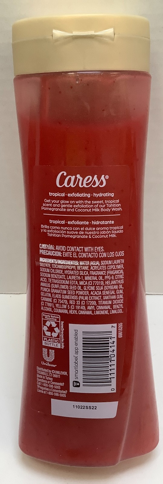 Caress Tahitian Pomegranate & Coconut Milk Exfoliating Body Wash, 20oz, 2pk
