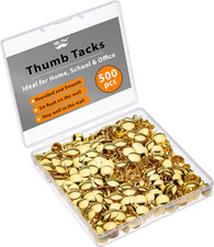 - Thumb Tacks, 500 Pack, Gold, Flat Push Pins, Thumbtack, Flat Thumb Tacks, B...