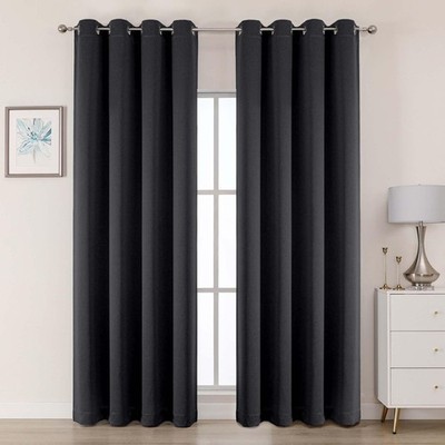 100% Blackout Curtains 84 Inches Long 2 Panels for Bedroom Living Room, Therm...
