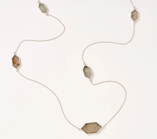 Generation Gems Fancy Edelstein 36" Bahnhof Halskette Sterlingsilber