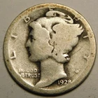 1928 P Mercury Dime 90% Silver AG-Details  "Actual Coin Pictured - Not Cleaned"