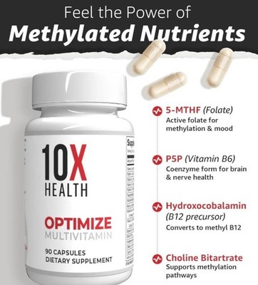 10X Health Optimize Multivitamin Methylated Formulas Antioxidant Protection