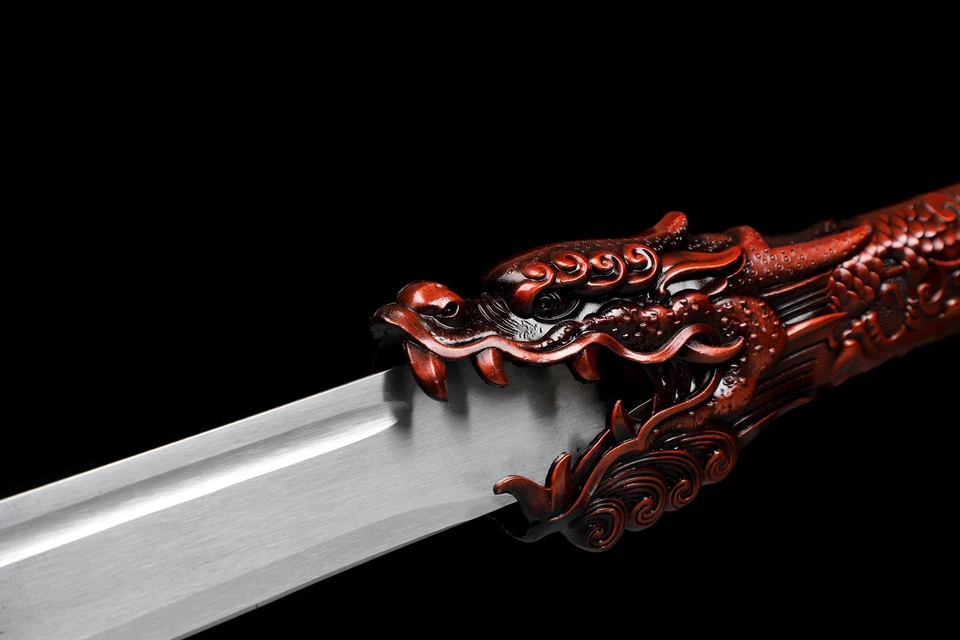 Espada afilada 39'Blood Red Dragon 1095 acero dinastía china Kungfu Dao Foto 3 de 4