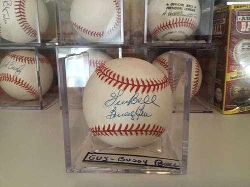 Buddy & Gus Bell Auto Signed Official ONL  Baseball Reds Indians