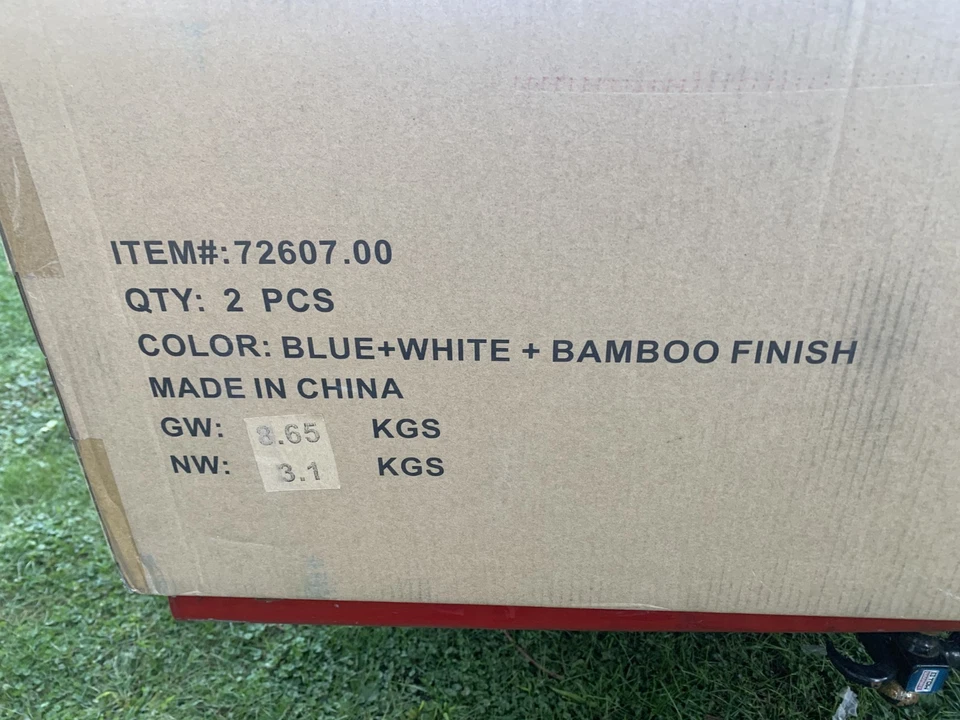 !Safavieh Navy and White and Light Brown Indoor/outdoor Stacking bar stool-2 - Image 3 of 4