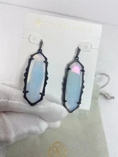 Kendra Scott Mystic Bazaar Francie Drop earrings Iridescent Opalite Gunmetal