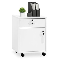 Tukailai Rollcontainer AbschließBar Aktenschrank Mit Schubladen Weiß 40X40X57