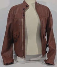 Vegas Martin Bernard leather jacket women size small cognac brown vitage 1970s
