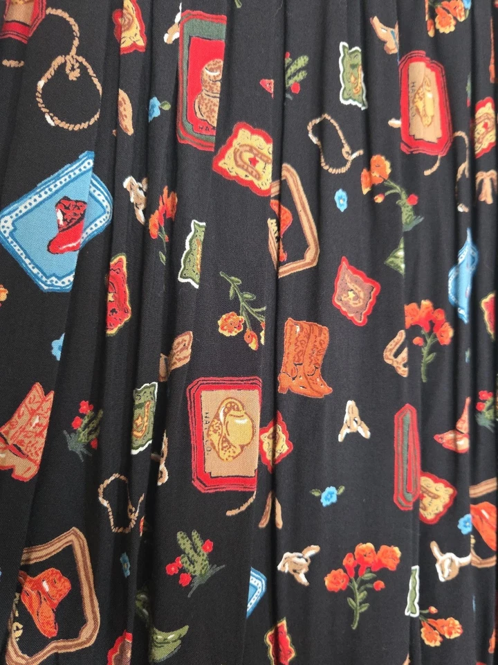 Maxi falda vaquera vintage Stonebridge con temática occidental 1X Foto 3 de 4