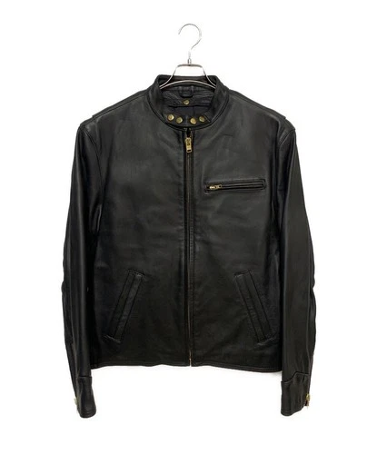 Morgan Productions Single Leather Riders Jacket Men's Size 44 Black - product listing photo