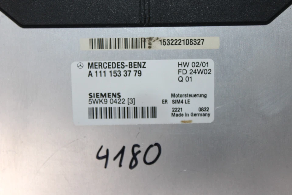 Mercedes-Benz SLK R 170, W 202  Zündschalter mit Motorsteuergerät  1 Schlüssel - Bild 3 von 4