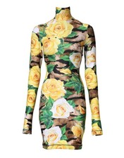 Dolce & Gabbana Multicolor Floral Print Sheath Mini Women's Dress Authentic