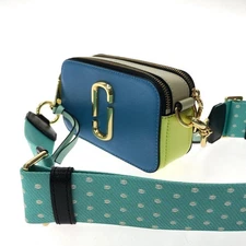 MARC JACOBS Snapshot Camera cute Blue Yellow Shoulder Bag Double Zipper