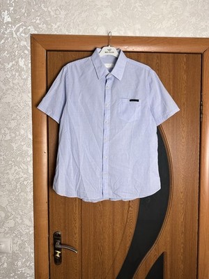 Rare Prada Milano Short Sleeve Shirt Black Tab Pocket Rare Luxury Size 43/17
