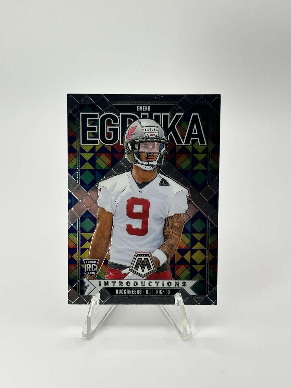 2025 Mosaic Emeka Egbuka Introductions RC Silver Prizm #1 Buccaneers