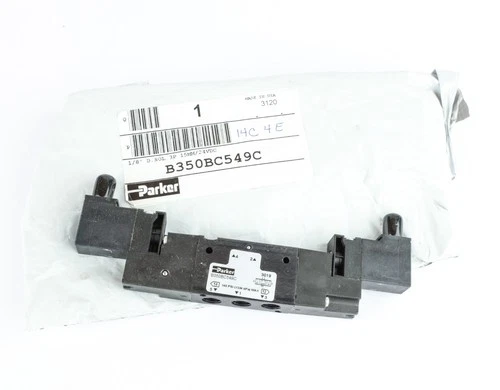 Parker B350BC549C 3/4 Way Pneumatic Directional Control Valve, 24VDC, 1/8" NPT