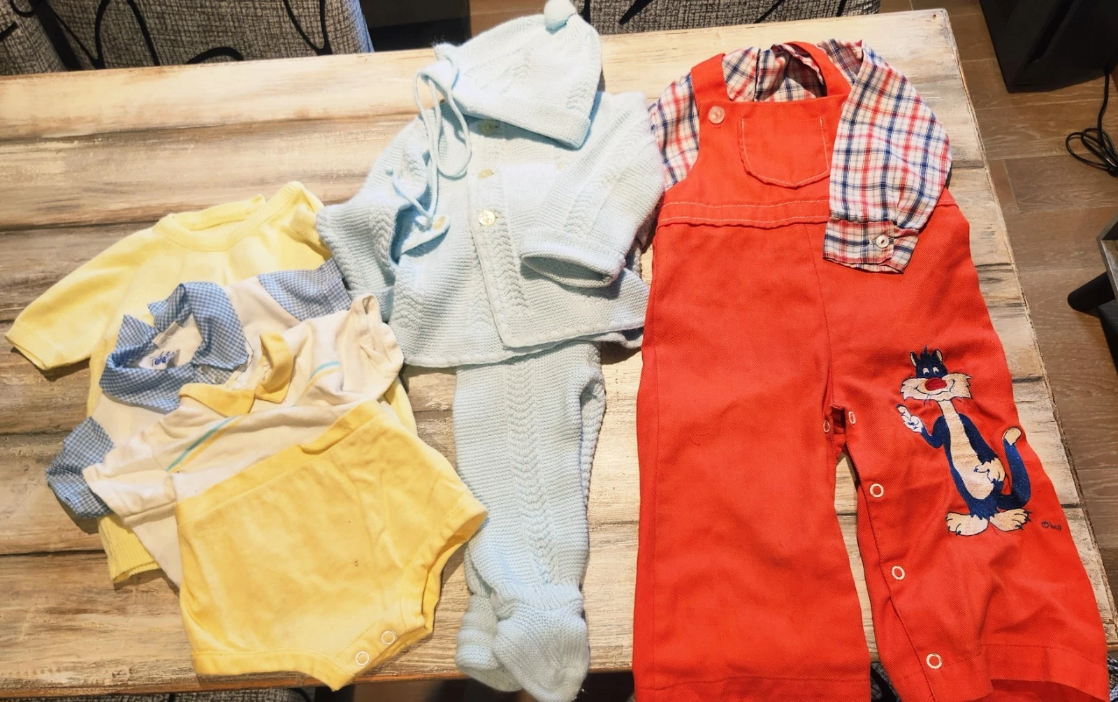 Lot Of Vintage Baby Clothes 1950/60’s Sylvester Overalls, Renzo outfit,etc..