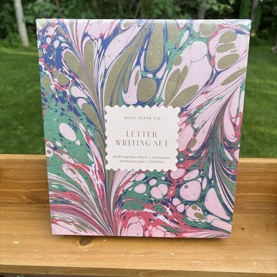 Rifle Paper Co. Florence Letter Writing Set Marble Stationery Boxed Set NWT
