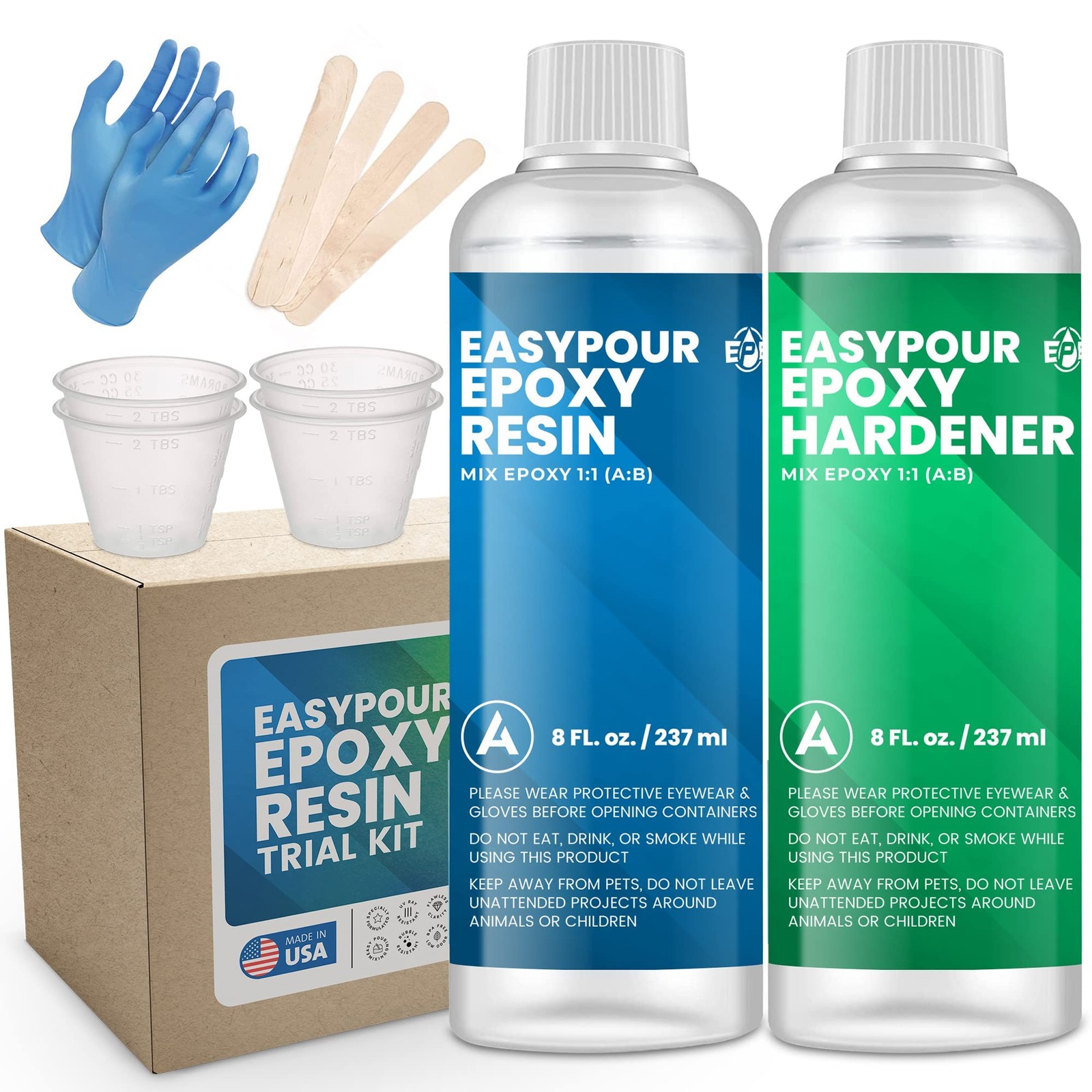 EasyPour 16oz 1:1 Crystal Clear Epoxy Resin Kit with Hardener